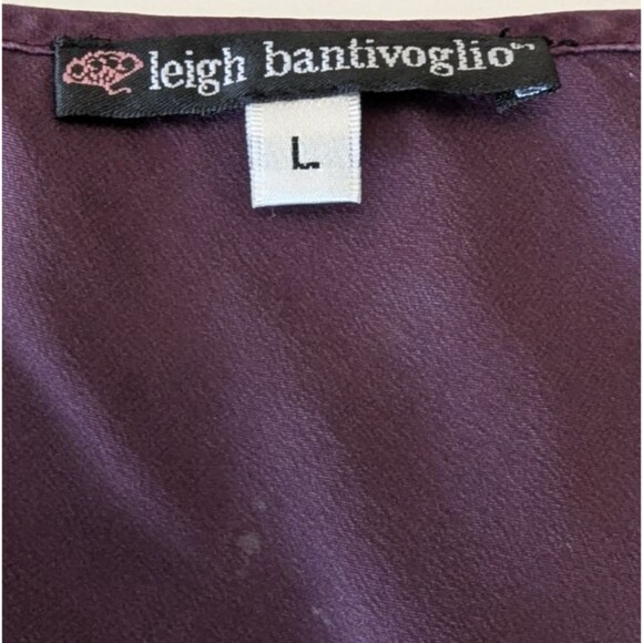 90s Y2K Leigh Bantivoglio Silk lace Camisole Tank L Purple Fairycore Romantic - Picture 5 of 7